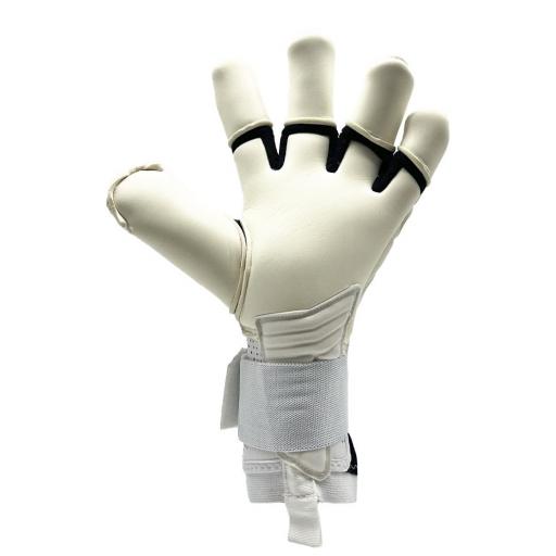 Guantes de Arquero Tokyo '02 White Contacgrip goalkeeper glove in white with black accents and wrist strap detail